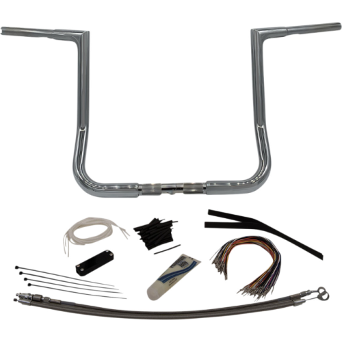 PartzBiz HD: 4416058-FBI Fat Baggers 1-1/4 Chrome 14 EZ ติดตั้งแบนด้านบน Handlebar Harley Batwing 98-13 PartzBiz HD: 4416058-FBI Fat Baggers 1-1/4 Chrome 14 EZ ติดตั้งแบนด้านบน Handlebar Harley Batwing 98-13
