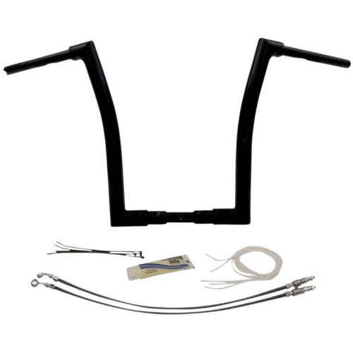 PartzBiz HD: 4416027-FBI Fat Baggers Black 1-1/2" EZ Install Flat Top 16" Handlebar Harley FLTR 15-20 PartzBiz HD: 4416027-FBI Fat Baggers Black 1-1/2" EZ Install Flat Top 16" Handlebar Harley FLTR 15-20