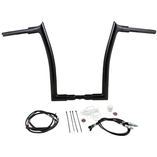 PartzBiz HD: 4416031-FBI Fat Baggers Black 1-1/2" EZ Install Pointed Top 16" Handlebar Kit Harley 18+ PartzBiz HD: 4416031-FBI Fat Baggers Black 1-1/2" EZ Install Pointed Top 16" Handlebar Kit Harley 18+