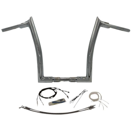 PartzBiz HD: 4415970-FBI Fat Baggers Chrome 1-1/2” EZ Install Pointed Top 14” ชุดแฮนด์บาร์ Harley 18+