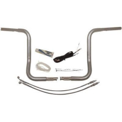 PartzBiz HD FBI-909514 - FBI Fat Baggers Chrome 14" EZ Install Rounded Handlebar Package Harley FLH 14-19 | 909514 PartzBiz HD FBI-909514 - FBI Fat Baggers Chrome 14" EZ Install Rounded Handlebar Package Harley FLH 14-19 | 909514