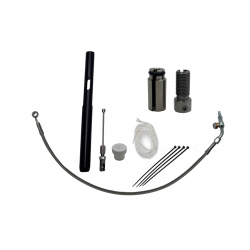 PartzBiz HD FBI-109914 & FBI-109811 - FBI Fat Baggers Chrome Braided +4” EZ Cable Extension + ตัวปรับ Harley FLTR 21+