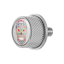 PartzBiz HD DS08200246 - Figurati Designs Polished W/Sugar Skull Seat Mounting Knob for Harley All Touring/Trike | FD30-SEAT-SCREW-SS PartzBiz HD DS08200246 - Figurati Designs Polished W/Sugar Skull Seat Mounting Knob for Harley All Touring/Trike | FD30-SEAT-SCREW-SS