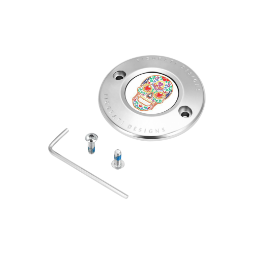 PartzBiz HD: 4415650-Figurati Designs Polished W/Sugar Skull Timing Cover สำหรับ Harley 17-23 M8 | FD30-TC-2H-SS