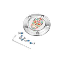 PartzBiz HD DS09402164 - Figurati Designs Polished W/Sugar Skull Timing Cover for Harley 99-17 Twin Cam | FD30-TC-5H-SS PartzBiz HD DS09402164 - Figurati Designs Polished W/Sugar Skull Timing Cover for Harley 99-17 Twin Cam | FD30-TC-5H-SS