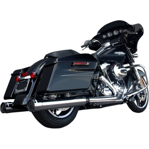 PartzBiz HD: 4415658-Firebrand 4" Chrome Grand Prix Slip-On Exhaust Mufflers for Harley FLH/T 2017 | 10-1025 PartzBiz HD: 4415658-Firebrand 4" Chrome Grand Prix Slip-On Exhaust Mufflers for Harley FLH/T 2017 | 10-1025