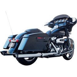 PartzBiz HD DS18011096 - Firebrand Chrome w/ Black Tips Baritone 4 ” Slip On Exhaust Mufflers Harley 2017 | 10-1021