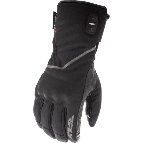 PartzBiz HD: 4415602-Fly Racing Black Ignitor Pro Heated Leather Motorcycle Riding Gloves (XS-4XL) 476-2920 Harley Metric best new gear protection thick high quality battery charger electric pair padded