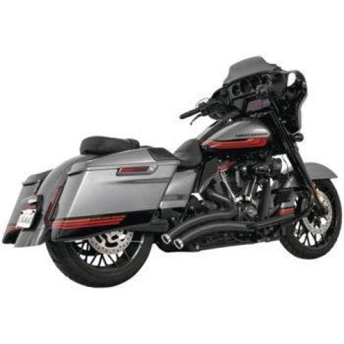PartzBiz HD: 4415557-Freedom Performance Black Exhaust Sharp Curve Radius w/ Star Tips M8 Touring