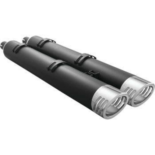 PartzBiz HD: 4415539-Freedom Performance Exhaust 4" Slip-On Chrome w/ Racing Tips Indian Touring