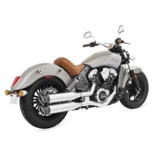 PartzBiz HD: 4415542-Freedom Performance Exhaust 4" Slip-On Chrome w/ Racing Tips Indian Scout