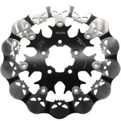 PartzBiz HD DS17103760 - Galfer DF680FRH Skull Front Brake Rotor Floating FLST FXST Harley 00-14 1710-3760 17103760 davidson softail dyna xl sportster best for upgrade 