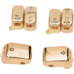PartzBiz HD DS06160185 - Drag Gold 6 Piece Handlebar Control Switch Key Cap Set Dyna Softail XL FLHT | Drag Specialties PartzBiz HD DS06160185 - Drag Gold 6 Piece Handlebar Control Switch Key Cap Set Dyna Softail XL FLHT | Drag Specialties