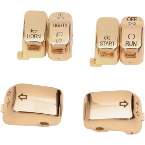 PartzBiz HD: 4415355-Drag Gold 6 Piece Handlebar Control Switch Key Cap Set Dyna Softail XL FLHT | Drag Specialties