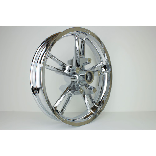 PartzBiz HD: 4415206-Harley Chrome Front 19" Enforcer Wheel for Harley 14-17 FLH/X Chromed