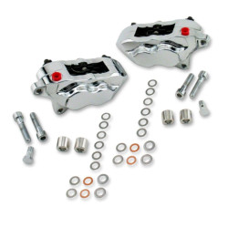 PartzBiz HD HHI-FKDDCC551 - Hawg Halters HHI Chrome 4-Piston Dual-Disc Front Calipers 00-07 Harley FLH/T & V-Rod PartzBiz HD HHI-FKDDCC551 - Hawg Halters HHI Chrome 4-Piston Dual-Disc Front Calipers 00-07 Harley FLH/T & V-Rod