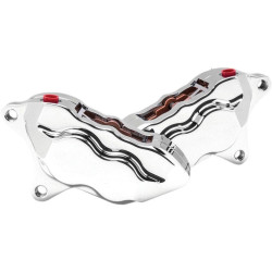 PartzBiz HD DS17010587 - Hawg Halters HHI Chrome 4-Piston Dual-Disc Front Calipers 08-18 Harley FLH/T & V-Rod PartzBiz HD DS17010587 - Hawg Halters HHI Chrome 4-Piston Dual-Disc Front Calipers 08-18 Harley FLH/T & V-Rod