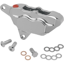 PartzBiz HD HHI-LHSCC500 - Hawg Halter HHI Chrome LHSCC500 4 ลูกสูบด้านหน้า Caliper EVO Harley Softail Dyna & XL