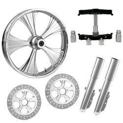 PartzBiz HD HELO-DUAL-CHR-KIT-PCKG - Helo Chrome 23" Wheel Tire Dual Rotors w/ Raked Triple Trees Lowers & Sliders | HELO-DUAL-CHR-KIT-PCKG PartzBiz HD HELO-DUAL-CHR-KIT-PCKG - Helo Chrome 23" Wheel Tire Dual Rotors w/ Raked Triple Trees Lowers & Sliders | HELO-DUAL-CHR-KIT-PCKG