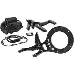 PartzBiz HD DS16230590 - HHI Dominator Mid Control Conversion Kit MCK-FH16AS-FK Harley 15-20 FLH/T Black | MCK-FH16AS-FK