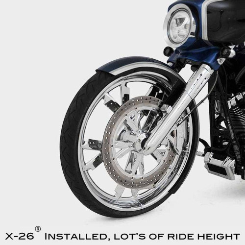 PartzBiz HD: 4414897-HHI Hawg Halters X26 Raked Neck & Triple Tree Kit สำหรับ Harley FLTR 15-18 BNK-49FLAX26-14-RG