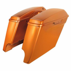 PartzBiz HD HW151009 - Hogworkz 4" Stretched Dual Saddlebags w/ Lids Harley '14-'18 FLH Amber Whiskey | HW151009 PartzBiz HD HW151009 - Hogworkz 4" Stretched Dual Saddlebags w/ Lids Harley '14-'18 FLH Amber Whiskey | HW151009