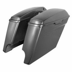 PartzBiz HD HW151010 - Hogworkz 4" Stretched Dual Saddlebags w/ Lids Harley '14-'18 FLH Charcoal Pearl | HW151010 PartzBiz HD HW151010 - Hogworkz 4" Stretched Dual Saddlebags w/ Lids Harley '14-'18 FLH Charcoal Pearl | HW151010