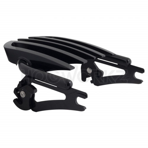 PartzBiz HD: 4414733-Hogworkz ชั้นวางสัมภาระ Stealth B2 แบบถอดได้ สีดำ Harley Touring 09-Up
