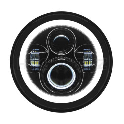 PartzBiz HD HW167005-HW195204 - Hogworkz Blackout 7" LED HaloMaker Headlight with Auxiliary Passing Lamps