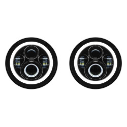PartzBiz HD HW167005 x 2 - Hogworkz Blackout 7 ” LED HaloMaker ไฟหน้ารถจี๊ป Wrangler CJ-5 CJ-7 TJ JK JL PartzBiz HD HW167005 x 2 - Hogworkz Blackout 7 ” LED HaloMaker ไฟหน้ารถจี๊ป Wrangler CJ-5 CJ-7 TJ JK JL