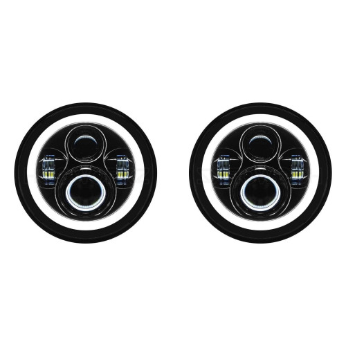 PartzBiz HD: 4414711-Hogworkz Blackout 7 ” LED HaloMaker ไฟหน้ารถจี๊ป Wrangler CJ-5 CJ-7 TJ JK JL PartzBiz HD: 4414711-Hogworkz Blackout 7 ” LED HaloMaker ไฟหน้ารถจี๊ป Wrangler CJ-5 CJ-7 TJ JK JL