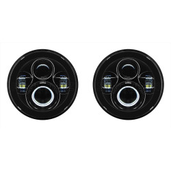 PartzBiz HD HW195002 x2 - Hogworkz Blackout 7 ไฟหน้าแบบ LED ไฟหน้ารถจี๊ป Wrangler CJ-5 CJ-7 TJ JK JL PartzBiz HD HW195002 x2 - Hogworkz Blackout 7 ไฟหน้าแบบ LED ไฟหน้ารถจี๊ป Wrangler CJ-5 CJ-7 TJ JK JL