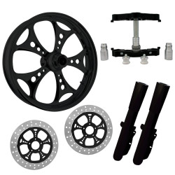 PartzBiz HD HOLESHOT-DUAL-BLK-KIT-PCKG - Holeshot Black 23" Wheel Tire Dual Rotors Raked Triple Trees Lowers & Sliders | HOLESHOT-DUAL-BLK-KIT-PCKG PartzBiz HD HOLESHOT-DUAL-BLK-KIT-PCKG - Holeshot Black 23" Wheel Tire Dual Rotors Raked Triple Trees Lowers & Sliders | HOLESHOT-DUAL-BLK-KIT-PCKG