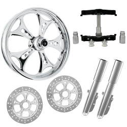 PartzBiz HD HOLESHOT-DUAL-CHR-KIT-PCKG - Holeshot Chrome 23" Wheel Tire Dual Rotors Raked Triple Trees Lowers & Sliders | HOLESHOT-DUAL-CHR-KIT-PCKG PartzBiz HD HOLESHOT-DUAL-CHR-KIT-PCKG - Holeshot Chrome 23" Wheel Tire Dual Rotors Raked Triple Trees Lowers & Sliders | HOLESHOT-DUAL-CHR-KIT-PCKG