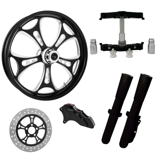 PartzBiz HD: 4414570-Holeshot Eclipse 23" Wheel Tire Single Side w/ Raked Triple Trees Lowers & Sliders | HOLESHOT-SNGL-ECL-KIT-23PCKG