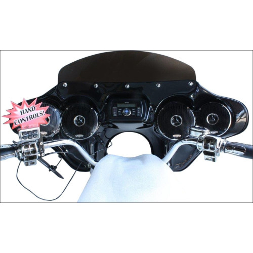 PartzBiz HD: 4414540-Hoppe 5566 Quick Detach Fairing w Speakers Jenson JHD40BT FLHR Handlebar Control | HDF-5566-RK-HC