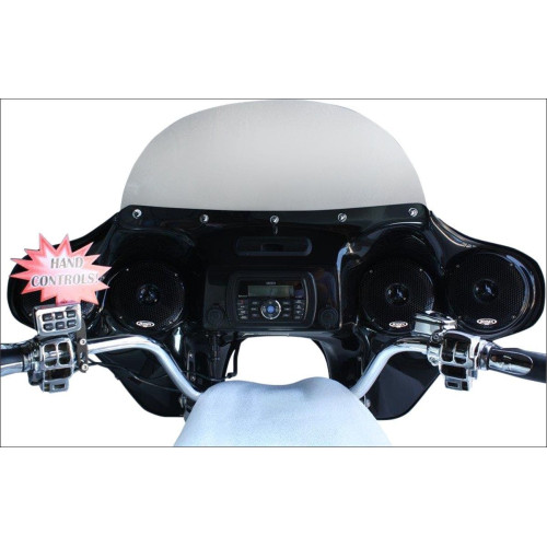 PartzBiz HD: 4414550-Hoppe Mediazilla Quick Detach Fairing Speakers JHD40BT FLHR พร้อมระบบควบคุมแฮนด์ | HDF-RK-MZ-HC