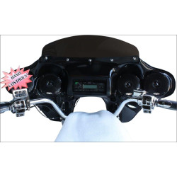 PartzBiz HD DS23300139 - Hoppe Quadzilla Quick Detach Fairing Speakers FLD พร้อมระบบควบคุมแฮนด์ | HDF-SWBK-QZ-HC