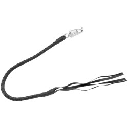 PartzBiz HD TR477037 - Iron Braid 36" Leather Old School Black Get Back Whip for Motorcycle Levers - 1009-36 BLACK