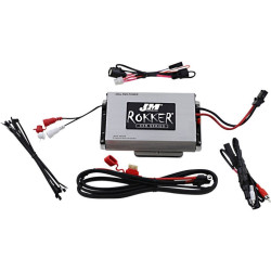PartzBiz HD JAMP-400HR15ST5 - J&M ROKKER 400W 2 Channel Amplifier Kit Harley Infotainment Road Glide 15-20