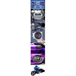 PartzBiz HD XXRK-800SP4-14SG - J&M Rokker XXR Extreme 800w 4-Speaker & Amp Install Kit 14-20 Harley FLHX XXRK-800SP4-14SG best for davidson sound system upgrade