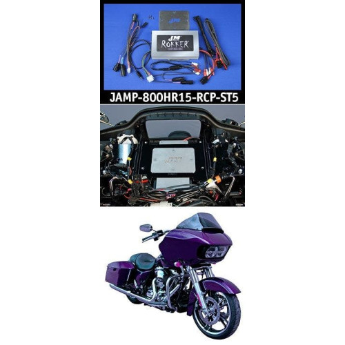 PartzBiz HD: 4414361-J&M ROKKER XXRP 800w 4-CH DSP Stage 5 Amp 15-20 Harley FLTR Rears / Lowers JAMP-800HR15-RCP-ST5 davidson road king glide street