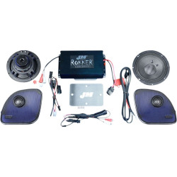 PartzBiz HD XXRK-400SP2-15RG-ST5 - J&M Stage-5 Rokker¬Æ XXR 400w 2 Channel Amp Speaker Kit Harley Road Glide 15-20