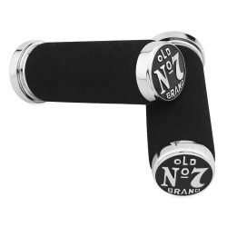 PartzBiz HD TR077217 - Jack Daniels OLD #7 Chrome Foam Hand Grips สำหรับ Harley Cable Throttle Models | 106-244 PartzBiz HD TR077217 - Jack Daniels OLD #7 Chrome Foam Hand Grips สำหรับ Harley Cable Throttle Models | 106-244