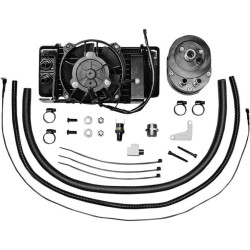 PartzBiz HD WP821-2010 - Jagg Black Horizonal Low Mount 10 Row Fan Assisted Oil Cooler Kit Harley 09-13 | 751-FP2400 PartzBiz HD WP821-2010 - Jagg Black Horizonal Low Mount 10 Row Fan Assisted Oil Cooler Kit Harley 09-13 | 751-FP2400