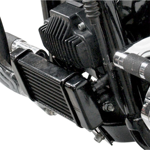 PartzBiz HD: 4414307-Jagg Black Horizonal Low Mount 10 Row ชุดออยคูลเลอร์ Harley Dyna 91-16 | 750-2500