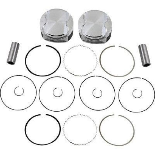PartzBiz HD: 4414301-JE Pistons 370243 Dome 3.937 ” 107ci Big Bore Piston Set Harley M8 17-Up เครื่องยนต์ใหม่ที่ดีที่สุด อัปเกรดสมรรถนะของมอเตอร์ forged touring bagger dresser softail dyna มอเตอร์ไซค์ทดแทน big bore
