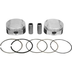 PartzBiz HD DS09106011 - JE Pistons 370243 Dome 3.937 ” 107ci Big Bore Piston Set Harley M8 17-Up เครื่องยนต์ใหม่ที่ดีที่สุด อัปเกรดสมรรถนะของมอเตอร์ forged touring bagger dresser softail dyna มอเตอร์ไซค์ทดแทน big bore