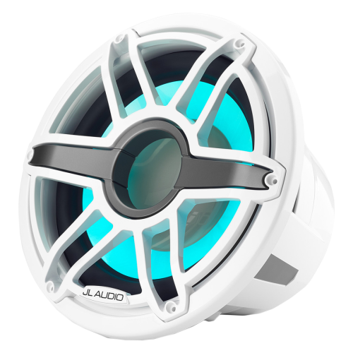 PartzBiz HD: 4414227-JL Audio 12 ” Marine Subwoofer พร้อมไฟ RGB LED Sport Grille สีขาวเงา