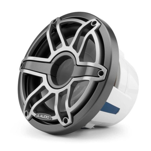 PartzBiz HD: 4414100-JL Audio M6 Series - ไดรเวอร์ซับวูฟเฟอร์ทางทะเลขนาด 10 นิ้ว (250 มม.); แหวนตัดกันเมทัล; กระจังหน้าแบบสปอร์ตไทเทเนียม; 4 ®